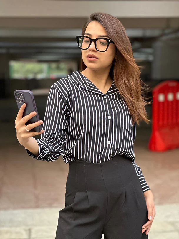 Combo Deal: Striped Shirt With High Waist Corset Pants - Image 6