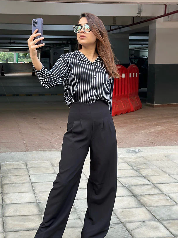 Combo Deal: Striped Shirt With High Waist Corset Pants - Image 8