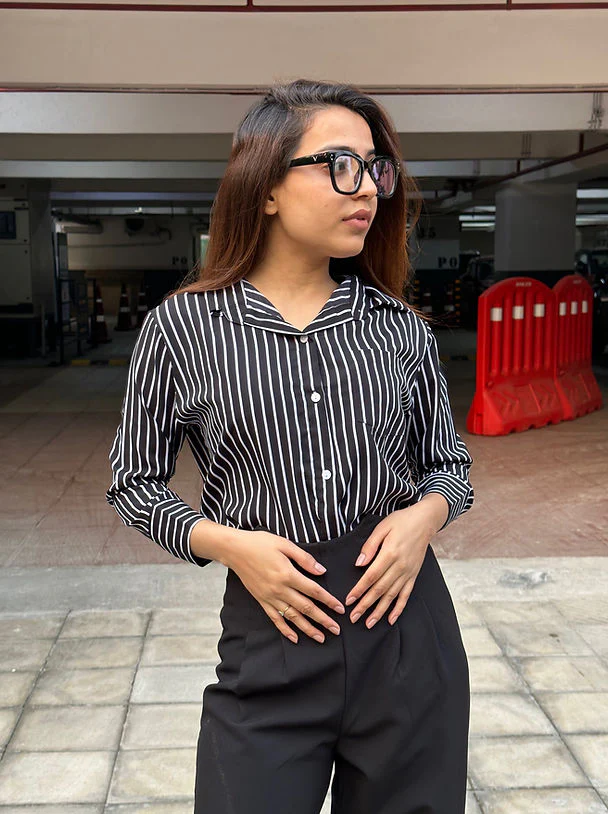 Combo Deal: Striped Shirt With High Waist Corset Pants - Image 9