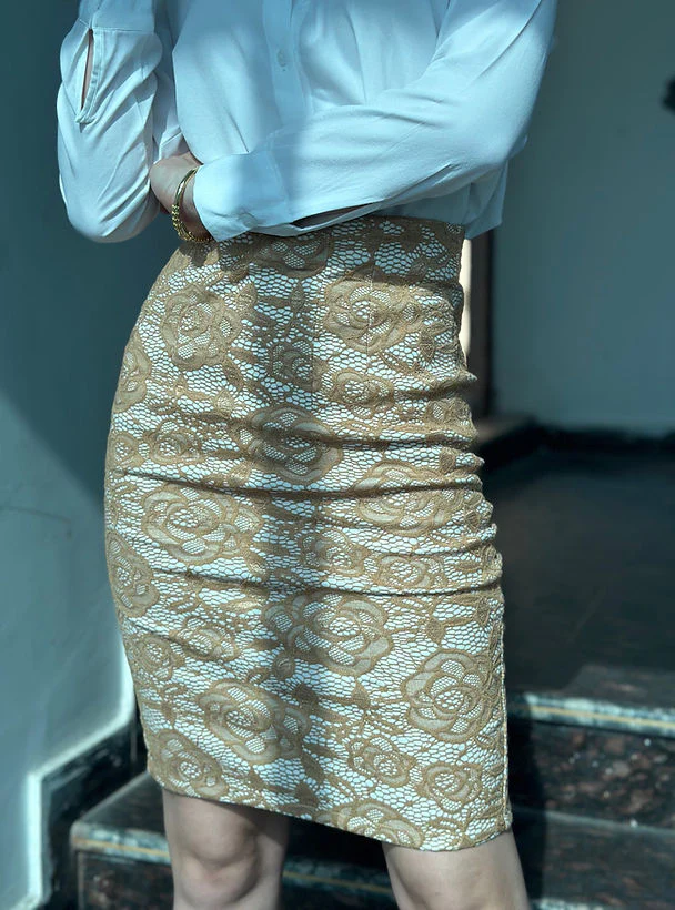 Combo Deal: White Shirt With Beige Corporate Skirt - Image 7