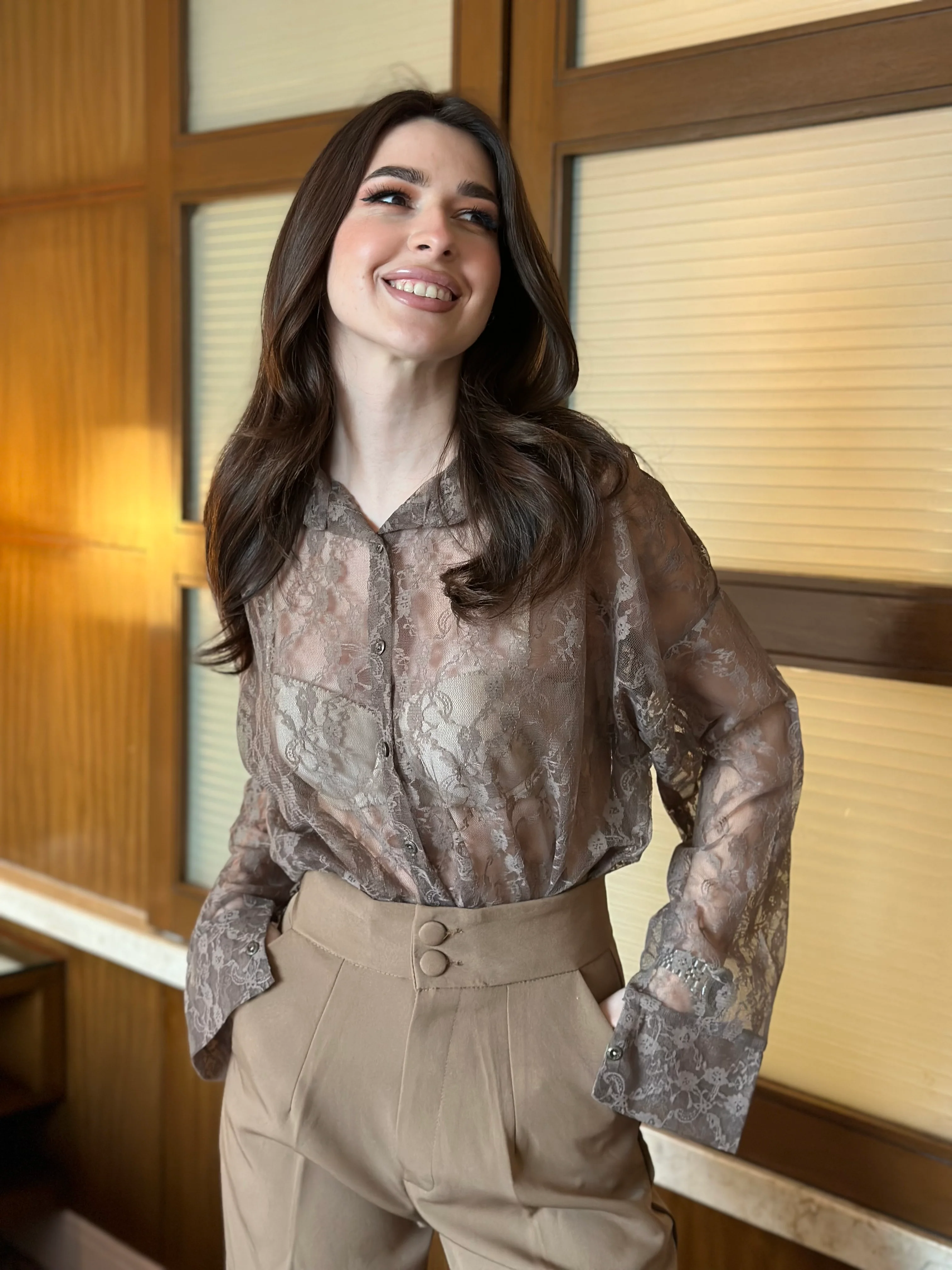 Lace See Through Shirt - Image 6
