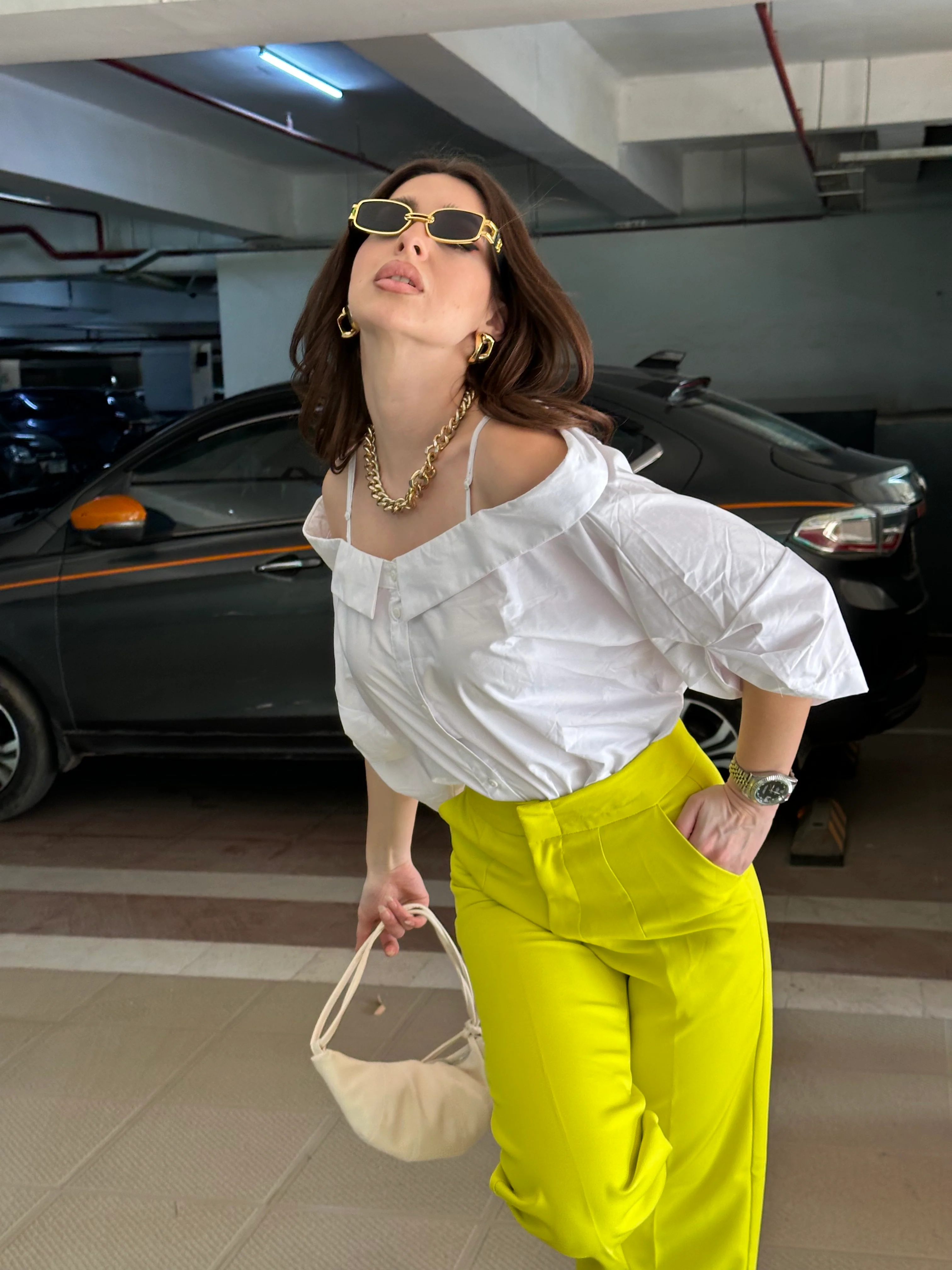 Off-Shoulder White Shirt - Image 14