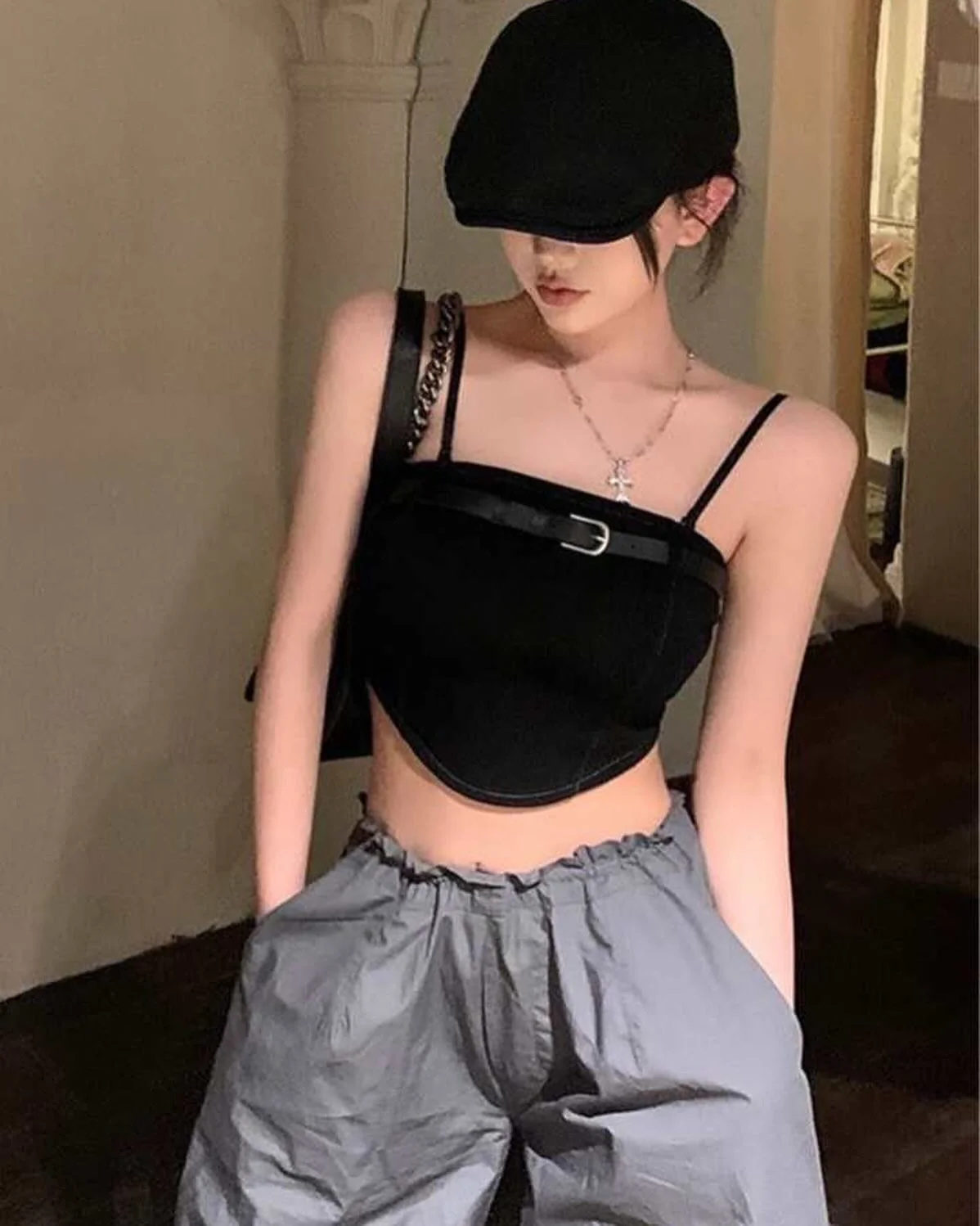 Padded Stretch Cami Belted Top - Image 11