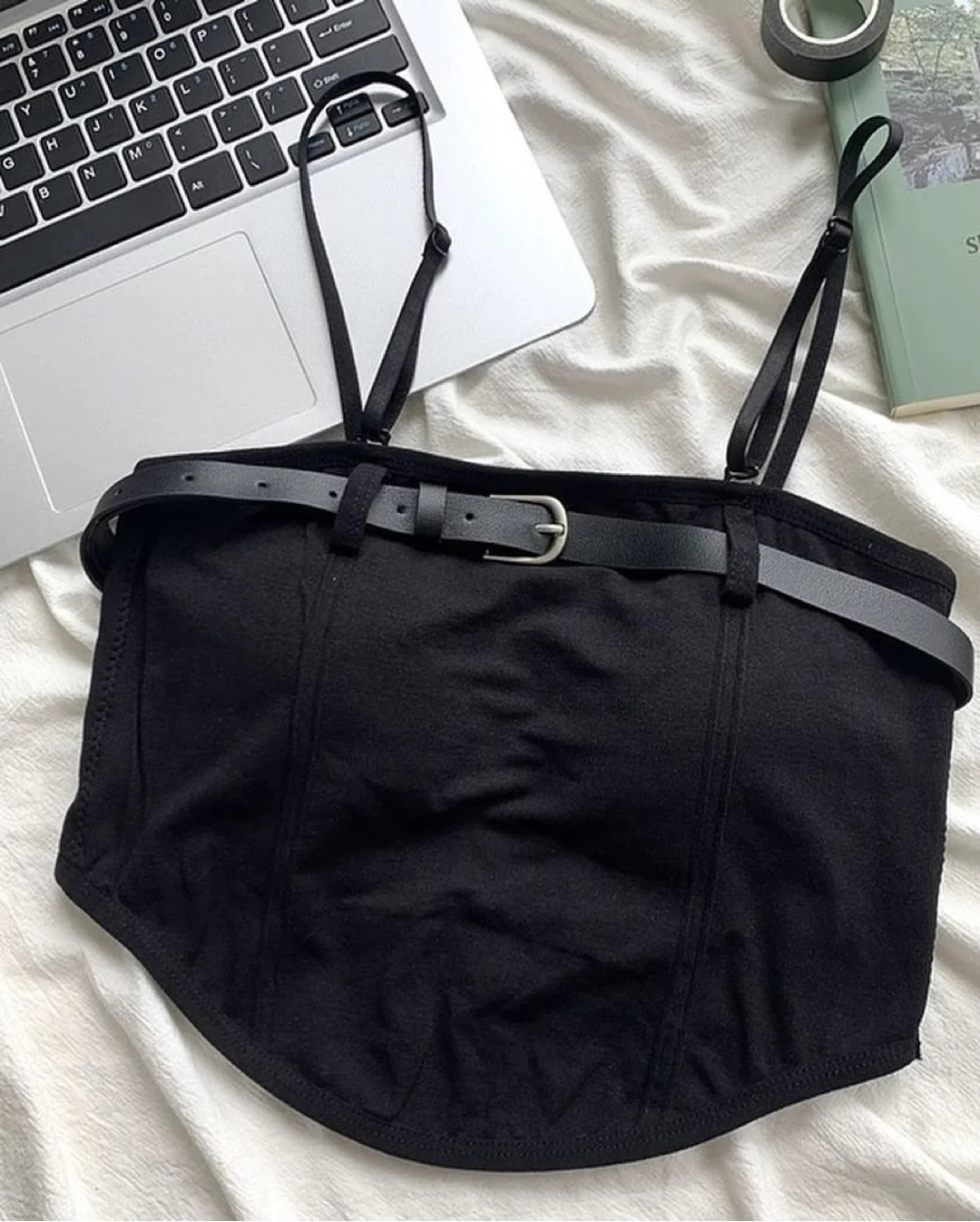 Padded Stretch Cami Belted Top - Image 6